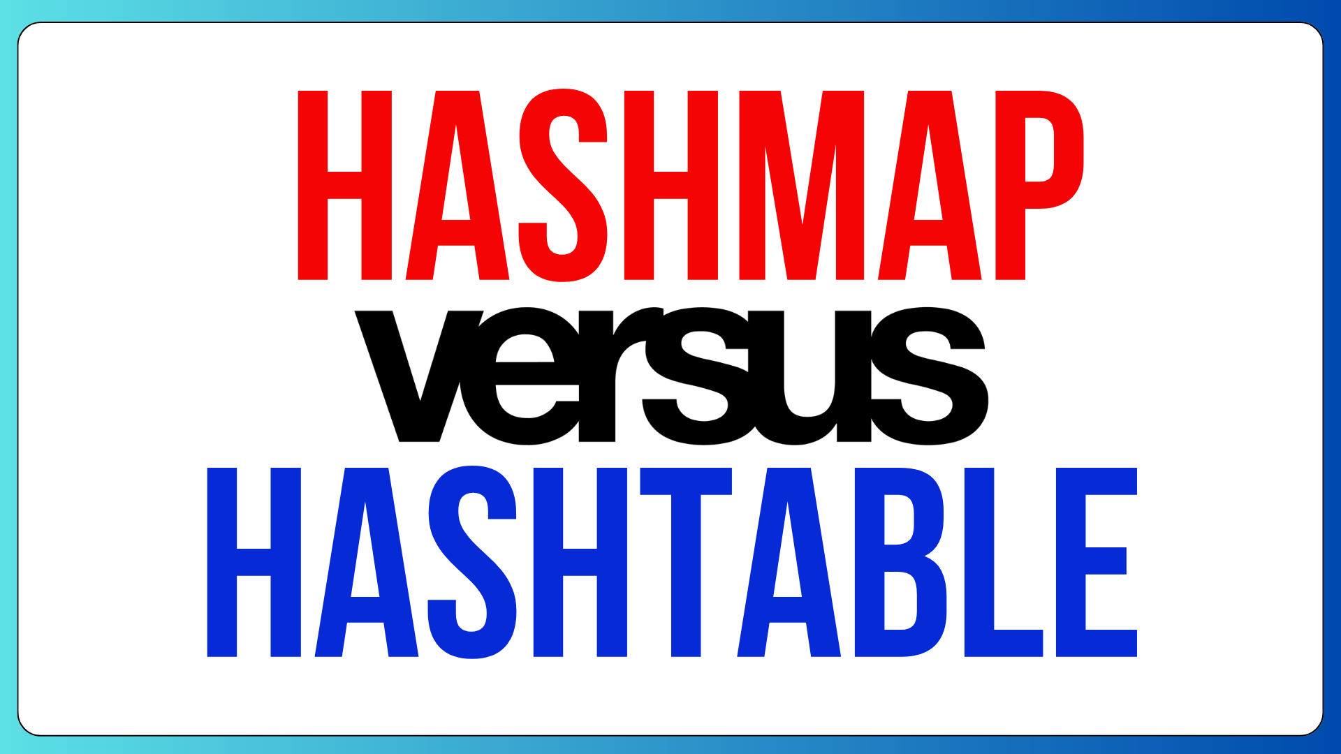 HashMap VS Hashtable In Java 